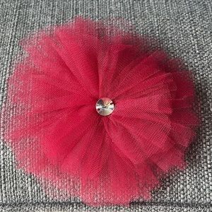 Red Tulle Flower